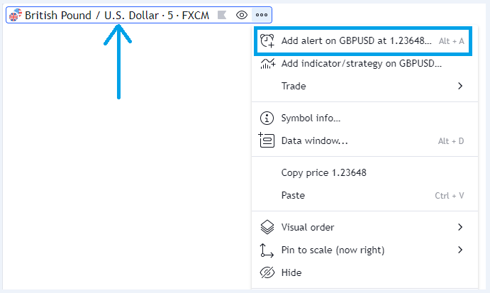 how to locate tradingview trade alerts by clicking title bar